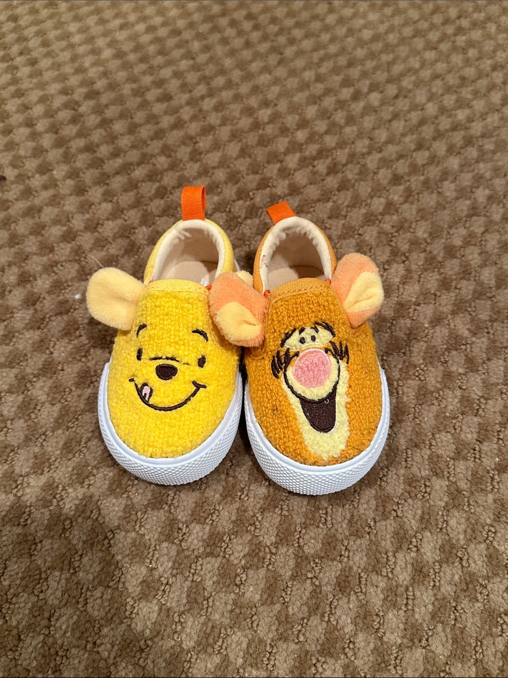 Disney Yellow Winnie the Pooh & Orange Tigger Kids Slip-On Sneakers